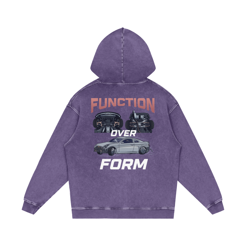 D.A.S Function Over Form Snow Washed Loose Cotton Hoodie