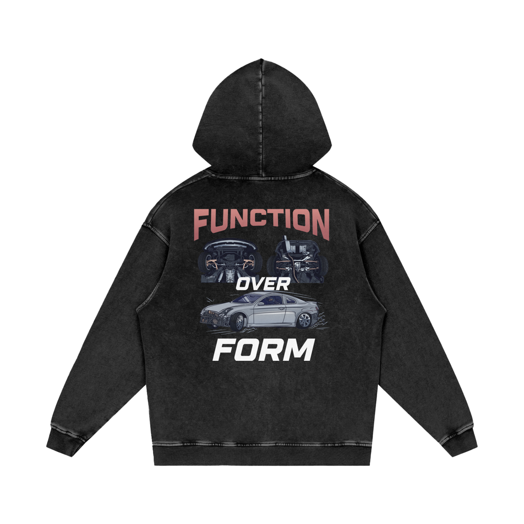 D.A.S Function Over Form Snow Washed Loose Cotton Hoodie