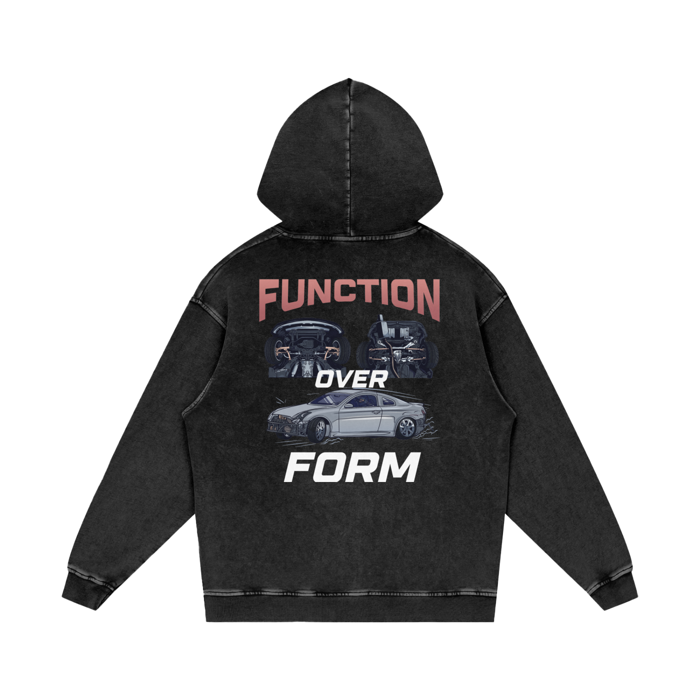 D.A.S Function Over Form Snow Washed Loose Cotton Hoodie
